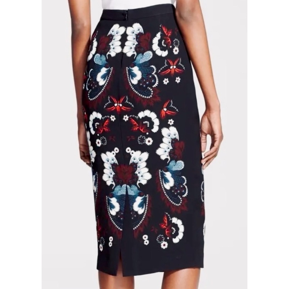 A.L.C. • Black/Multi Haley Garland Floral Silk Pencil Skirt, 2 - Picture 2 of 16